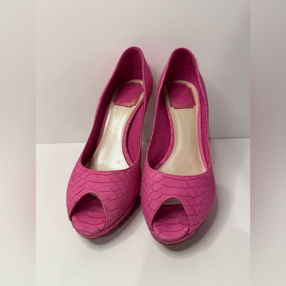 Dior Fuchsia Peep Toe Heels